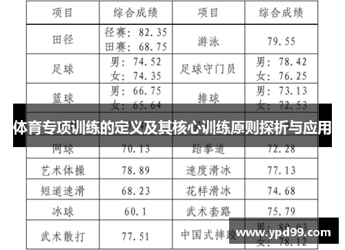 体育专项训练的定义及其核心训练原则探析与应用